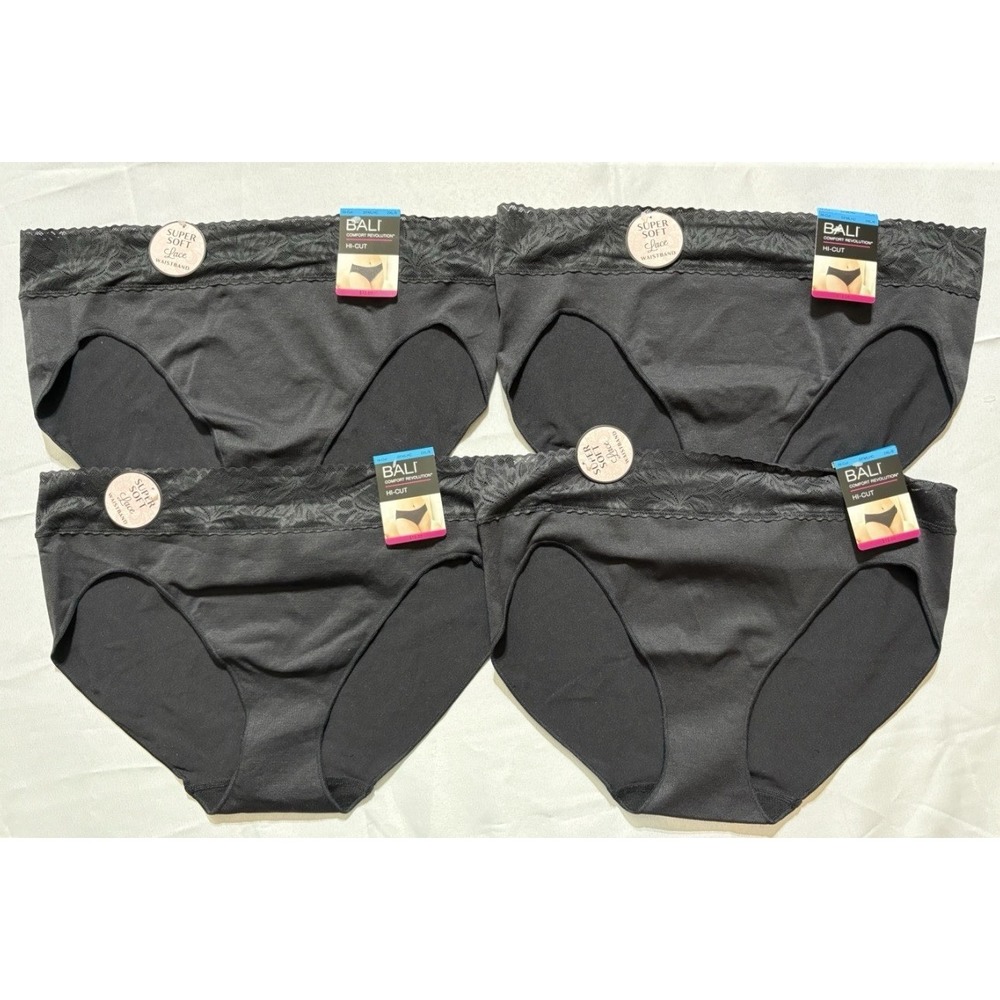 NEW Bali Comfort Revolution Seamless Lace Hi-Cut Panty DFMLHC 4 Pack 2xlarge 9